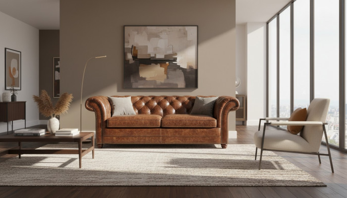 Chesterfield 100% Echt Leer Leren bank Bank Bank Bekleding Klassieke Banken