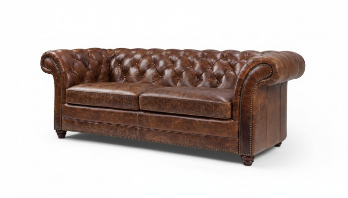 Chesterfield 100% Echt Leer Leren bank Bank Bank Bekleding Klassieke Banken