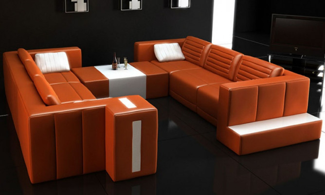 Modern Elegant Design Woonkamerbanken Bekleed meubilair U-vorm voor uw huis.