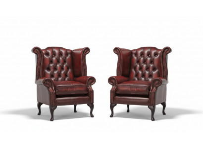 Echter Chesterfield oorfauteuil fauteuil bank sofa bekleding zit lounge antiek