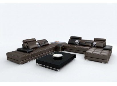 Hoekbank Bank Bank Woonlandschap Leren bank XXL Designbanken