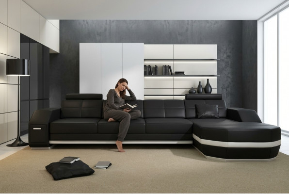 Ontwerp hoekbank bank bekleding hoek garnituur lederen bank hoek woonlandschap PH300B