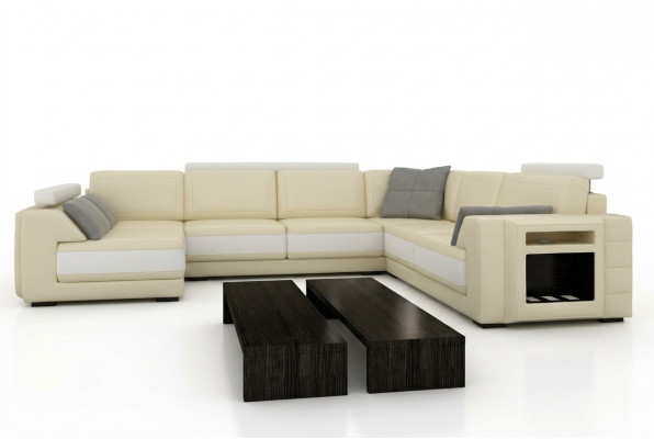 Designersofa Hoekbank Bank Leren bank Bekleding Stoel Hoekstel + Licht PHM3027