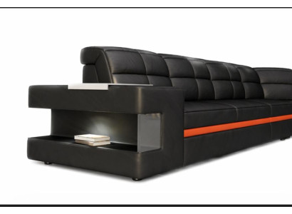 Leren bank Ontwerpersbank Hoekbank Bank Bekleed bank Hoekbank met verlichting.  Leren bank Ontwerpersbank Hoekbank Bank Bekleed bank Hoekbank met verlichting.