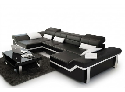 Leren bank Bank Bank Woonlandschap Hoekbank Set Ontwerp Modern Bankstel K5007C