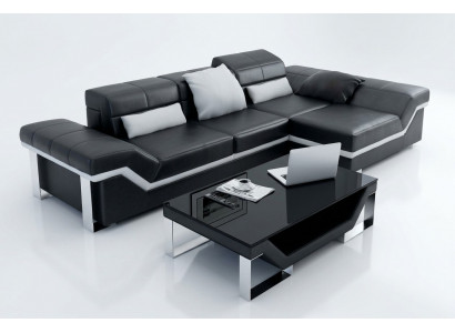 Leren bank Bank Bank Woonlandschap Hoekbankstel Set Decor Modern Ontwerp