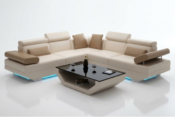 Leren bank Bank Bank Woonlandschap Hoekbank Set Ontwerp Modern Bank K5009B