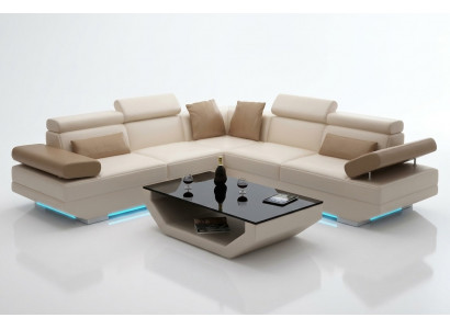 Leren bank Bank Bank Woonlandschap Hoekbank Set Ontwerp Modern Bank K5009B