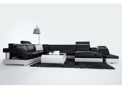 Lederen bank Bank Bank Woongebied Hoekbank Set Ontwerp Modern Bank K5011