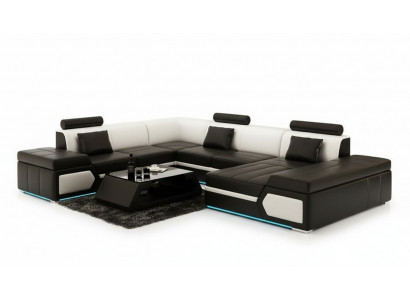 Ledersofa Bank Bank Woonlandschap Hoekbank Set Modern Design Bankstel K5013