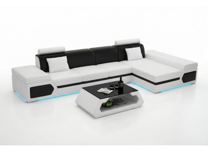 Leren bank Moderne bank Bank Woongebied Hoekbank Set Decor Ontwerp