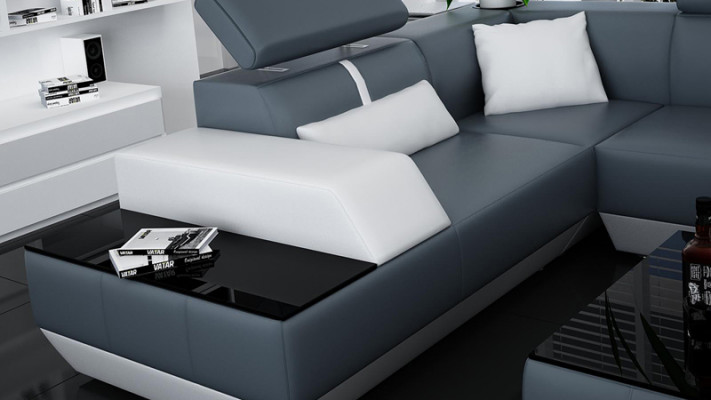 Ledersofa Bank Bank Woonlandschap Hoekbank Garnituur Ontwerp Modern Bank K5015