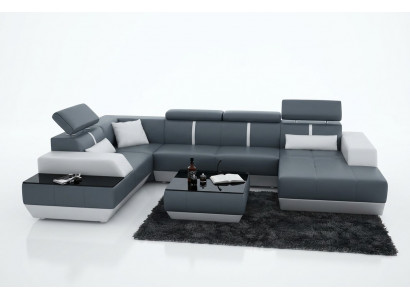 Ledersofa Bank Bank Woonlandschap Hoekbank Garnituur Ontwerp Modern Bank K5015