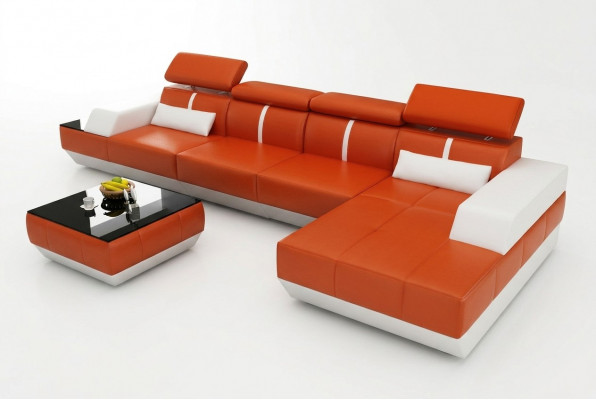 Leren hoekbank L-vorm bank woonlandschap hoekbank set design modern bank K5015B  Leren hoekbank L-vorm bank woonlandschap hoekbank set design modern bank K5015B
