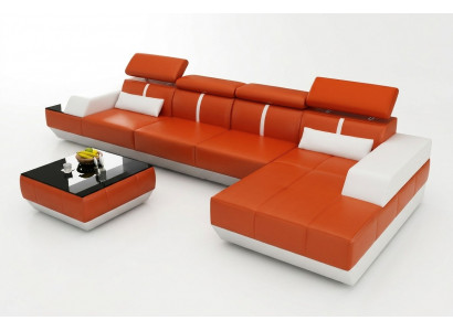 Leren hoekbank L-vorm bank woonlandschap hoekbank set design modern bank K5015B  Leren hoekbank L-vorm bank woonlandschap hoekbank set design modern bank K5015B