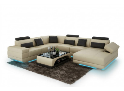 Leren bank Bank woonlandschap Hoekbank Hoekstel modern design Sofa