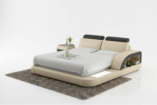 Luxe bedverlichting, leren bedden, sofa, grote huwelijksdekking 140/160/180 cm