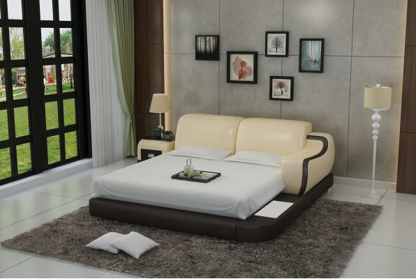 Waterbed Hotel dubbel bed compleet leren bed gestoffeerd bed water LB8803