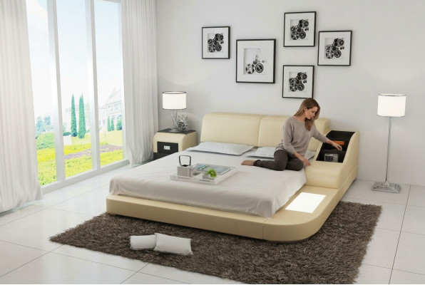 Waterbed Hotel Dubbel Bed Bedden Compleet Lederen Bed Gestoffeerd Bed Water LB8815