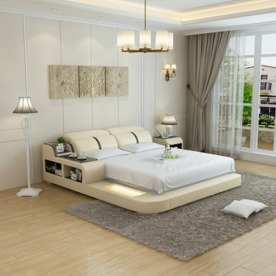 Waterbed Hotel Dubbel Bed Bedden Compleet Leren Bed Gestoffeerd Bed Wasser LB8821