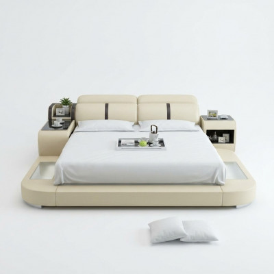 Waterbed Hotel Dubbel Bed Bedden Compleet Leren Bed Gestoffeerd Bed Wasser LB8821
