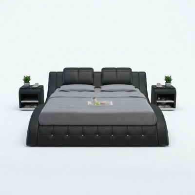 Waterbed dubbel bed bedden compleet lederen bed gestoffeerd water LB8824B.