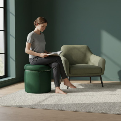 Kruk Voetenbank Ottoman Zithocker Zitpouf Woonkamer Designer Okrugla40