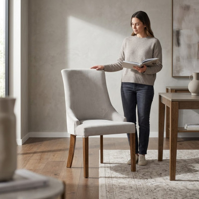 Ontwerper stoel Luxe fauteuil Gestoffeerde stoelen Fauteuil Woon- en eetkamer Nieuw