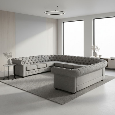 Chesterfield Bank Bank Bekleding Woonlandschap U-vorm Salon Bank Hoekbank