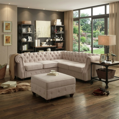 Chesterfield bank Gestoffeerde banken Klassiek textiel Schaffhau Decor Hoekbank