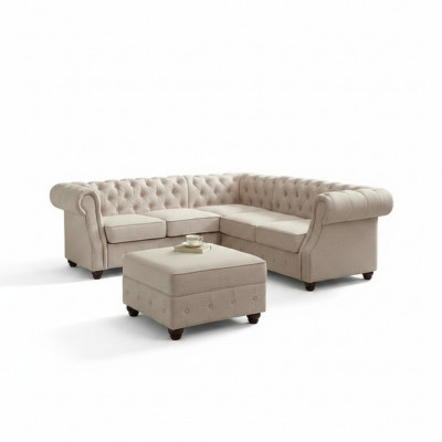 Chesterfield bank Gestoffeerde banken Klassiek textiel Schaffhau Decor Hoekbank