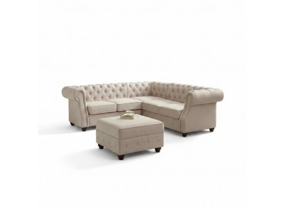 Chesterfield bank Gestoffeerde banken Klassiek textiel Schaffhau Decor Hoekbank