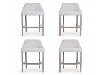 4x Bar Kruk Barkruk Toonbank Stoel Set Stoelen Gestoffeerd Chesterfield Design Stijl