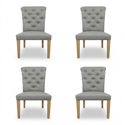 4x Stoelen Stoel Bekleding Ontwerp Lounge Zitje Leuning Set Fauteuil Chesterfield