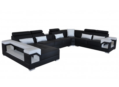 Hoekbank met ergonomische rugleuning en functionele armleuningen.