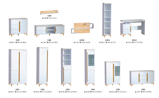 Kleerkast Hoge kast Moderne woonkamer collectie Plank Planken Vitrine