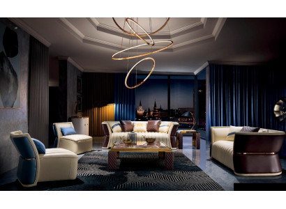 Wohnzimmer Set Sofagarnitur Couch Garnitur 3+2+1+1 Designersofa Couchtisch 6tlg.