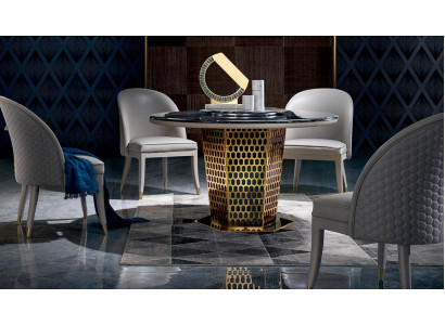essgruppe esszimmer set rund tisch 4 stühle stuhl set garnitur luxus gruppen neu