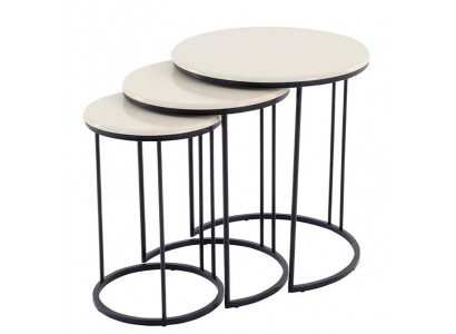 Set 3x Couchtisch Kaffeetisch Beistelltisch Design Weiß Wohnzimmertisch Tische
