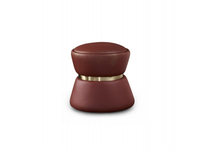 Hocker Polsterhocker Fuß Ablage Möbel Wohnen Sitzbänke Sitz Leder Grau Design
