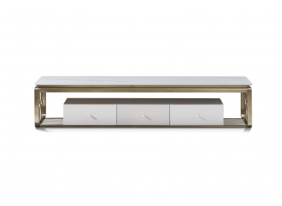 Holz Sideboard in Natur mit Edelstahl, modernes Design