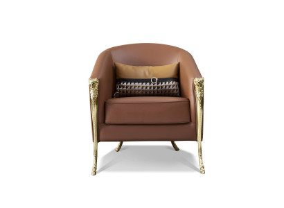 Luxus Stuhl Polster Cocktail Relax Lounge Club Design Design Sessel Braun Neu