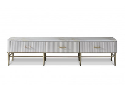 Holz Sideboard in Natur mit Edelstahl, modernes Design