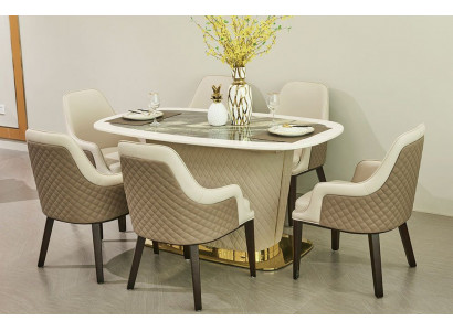 Esstisch Tisch Esszimmer Wohnzimmer Holz Leder Design Moderne Tische 160x90cm