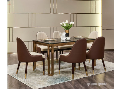 Luxus Tisch Edelstahl Marmor Imitat Stein Esstisch Esszimmer Tische Wohnzimmer
