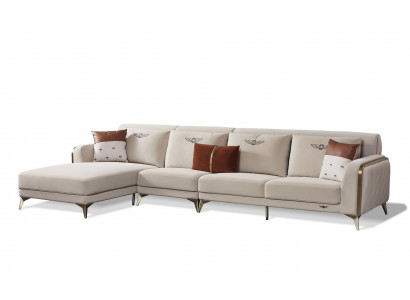 Ecksofa Grau Stoff L Form Sofa Couch Design Couch Polster Textil Modern Garnitur