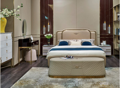 Schlafzimmer Set Design Luxus Betten Klassisch neu Bett 2x Nachttisch 3 tlg.