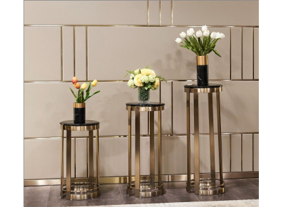 Ständer Blumenständer Blumen Stand Ablage Edelstahl Blumentopfständer 3tlg. Set