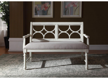 Hocker Bank Original Textil Echte Handarbeit Massiv Holz Bänke Möbel Sitzbänke