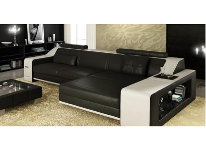 Design Ecksofa Sofa mit USB Polster Sitz Eck Garnitur Sofas Leder Textil L-Form